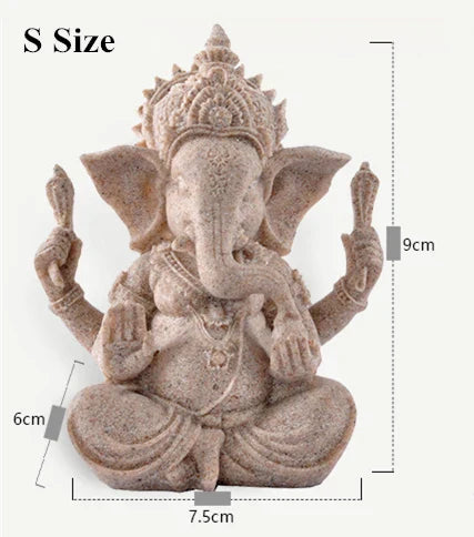 Buddha-ähnliche Ganesha Dekoration aus Sandstein, bringt Ruhe und Eleganz ins Heim.