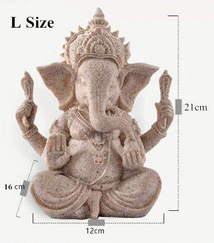 Große Ganesha Sandsteinfigur, beeindruckende Elefantengott-Statue für den Innenbereich.