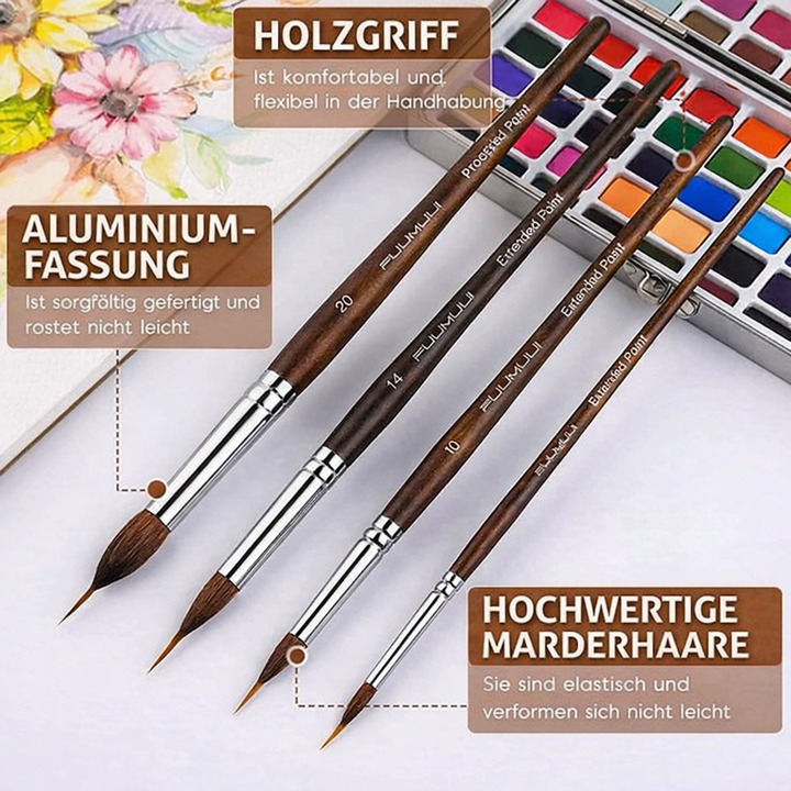 Hochwertiges Detailpinsel Set für präzise Kunstwerke. Perfekt für Aquarell & Acryl.