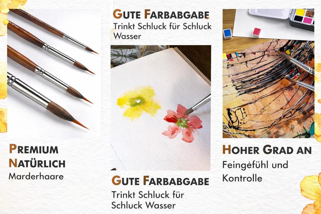 Feine Detailpinsel für präzise Linien. Perfekt für Aquarell, Acryl & Detailarbeiten im Modellbau.