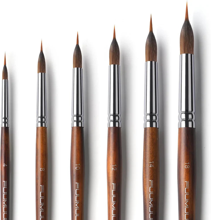 Professionelles Detailpinsel Set. Kunstpinsel für feine Linien & Präzision bei Malerei.