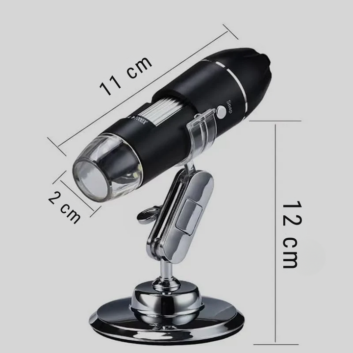 DetailScope USB Mikroskop für präzise Münzen Inspektion. Digital, 1000x Vergrößerung, LED-Licht.