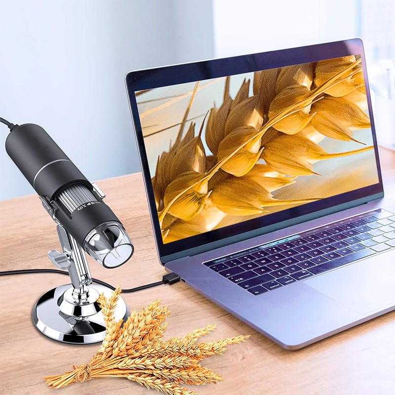 Erlebe Mikro-Details mit dem 1600x USB Digitalmikroskop. Tragbar, LED-Beleuchtung für Hobby & Forschung.