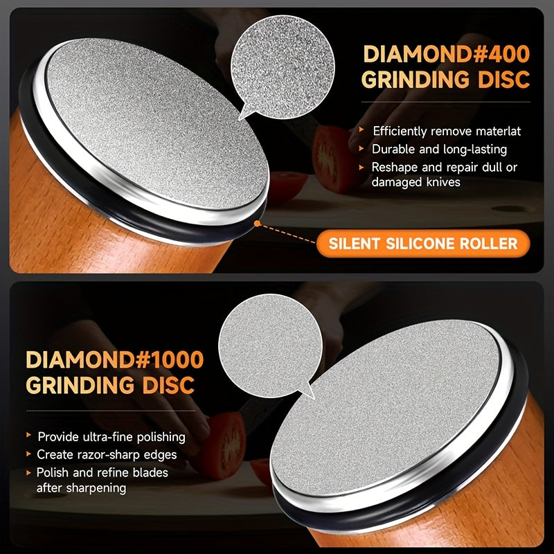 Verpackung des Diamant Schleifstein Sets: Hochwertiges Küchenaccessoire für präzises Schärfen von Messern.