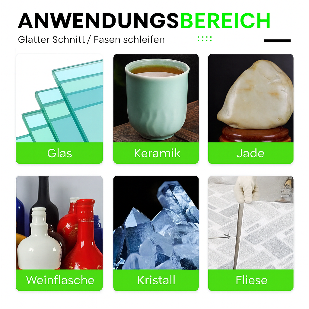 Fliesenschneider: DiamondCut Trennscheibe in Aktion, für saubere & präzise Schnitte in Keramikfliesen.