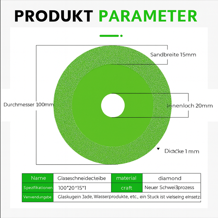 Die DiamondCut Trennscheibe liefert exakte, splitterfreie Ergebnisse beim Schneiden von Fliesen & Glas.