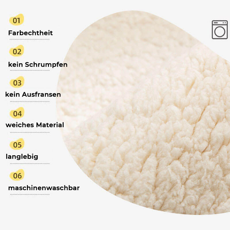 Dekorativer, flauschiger Sherpa-Fleece Sofabezug, wasserdicht & rutschfest, für gemütliche Wohnzimmer-Deko.