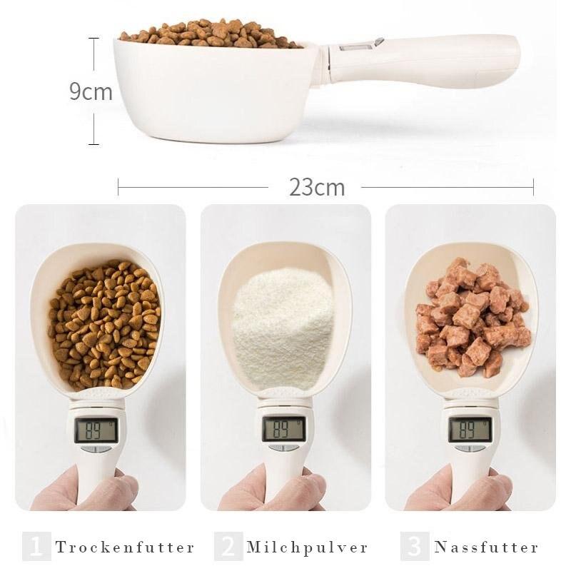 Haustier Futterwaage digital für Hundefutter, Katzenfutter, und andere Tiernahrung zur genauen Portionierung.