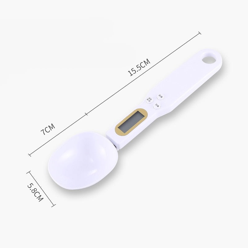 Vielseitige digitale Löffelküchenwaage, ideal für Diäten & Portionierung; genaue Gramm-Anzeige.