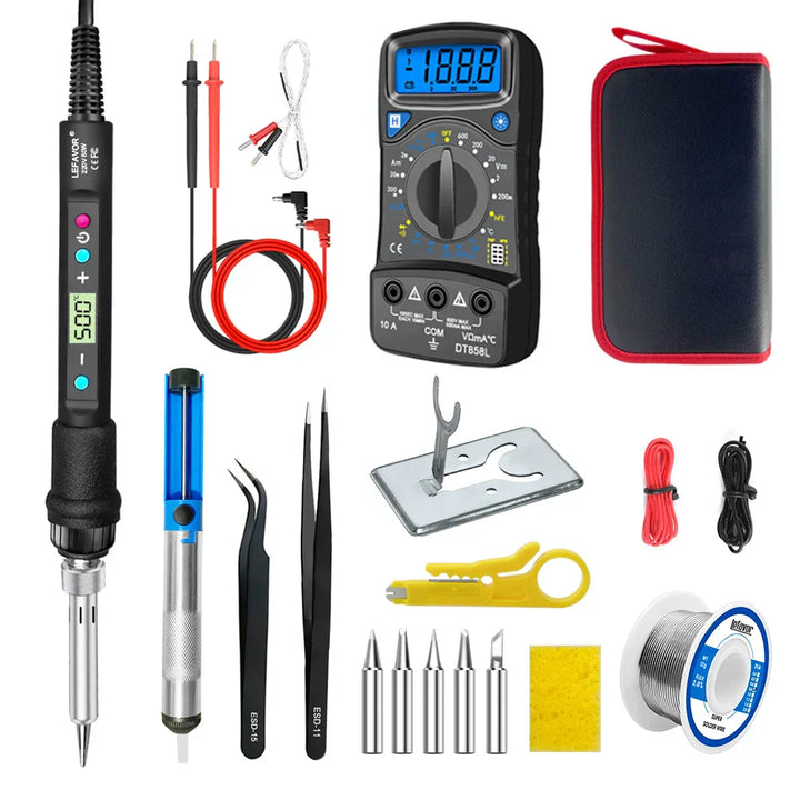Effizienter 80W Lötkolben mit digitaler Temperaturregelung, ein Muss für jede Elektronik-Werkstatt & Hobby-Löter.