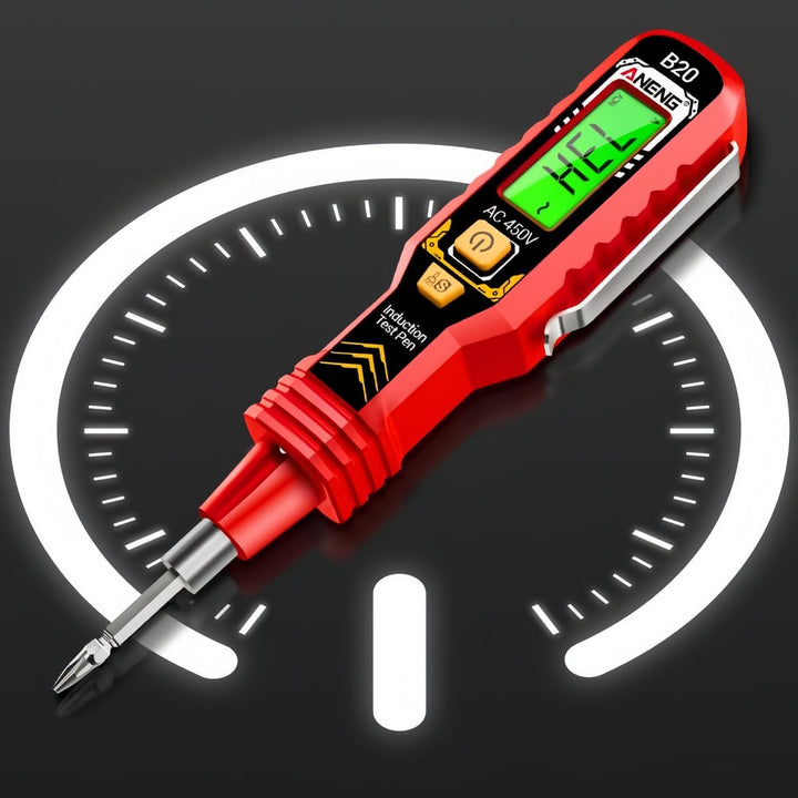 Digitaler Spannungsprüfer VoltCheck Pro mit NCV-Funktion, unverzichtbar für Elektriker-Sicherheit.