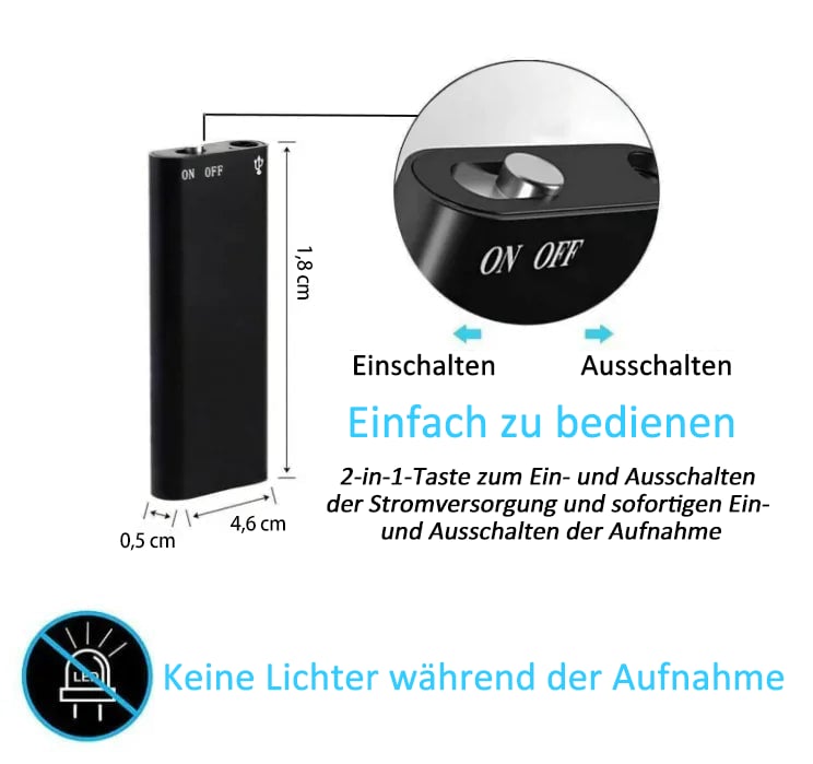 Student nutzt SilentNote HD, digitales Diktiergerät für Vorlesungs-Notizen. Präzise Audioaufnahme.