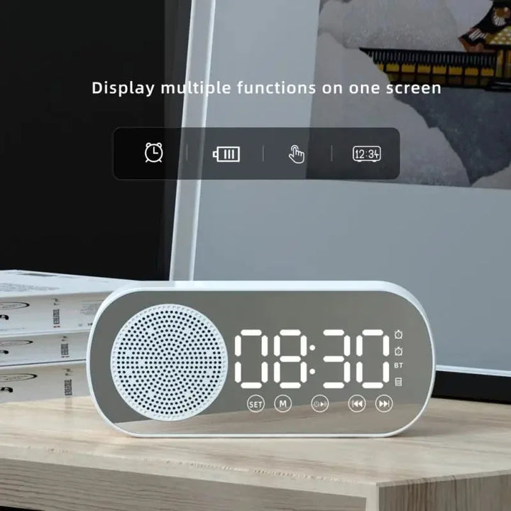 Multifunktionaler digitaler Wecker mit integriertem Bluetooth-Lautsprecher für Musikstreaming. Smart Home ready.