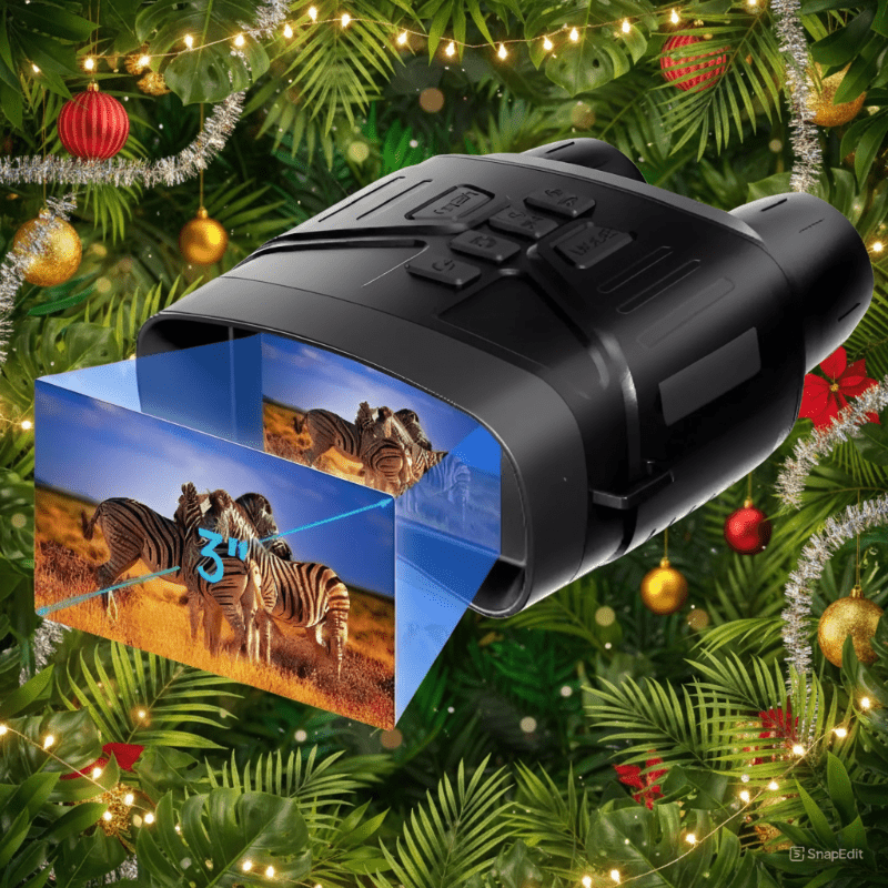 Schwarzes digitales Nachtsichtfernglas mit 4K Video und 36MP Foto, ideal für Wildbeobachtung und Outdoor.