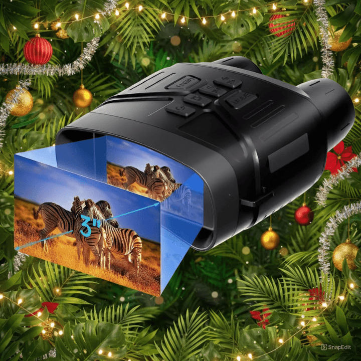 Schwarzes digitales Nachtsichtfernglas mit 4K Video und 36MP Foto, ideal für Wildbeobachtung und Outdoor.
