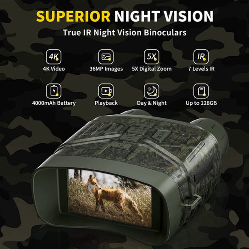 Hochauflösendes Infrarot-Nachtsichtfernglas 4K/36MP, perfekt für Überwachung und Sicherheit bei Nacht.