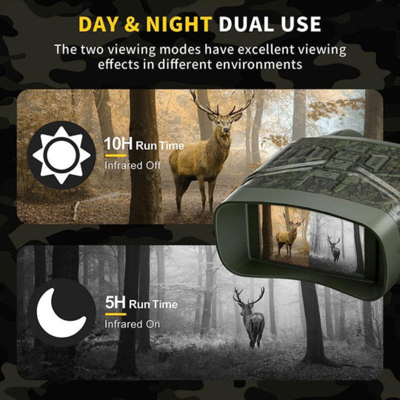 Grünes digitales 4K Infrarot-Fernglas mit 36MP Kamera für Wildbeobachtung und Naturerlebnisse bei Nacht.