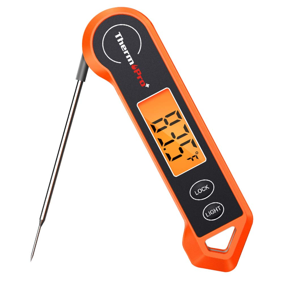Wasserdichtes digitales Fleischthermometer mit Sofortmessung, unverzichtbar beim Kochen und Grillen.