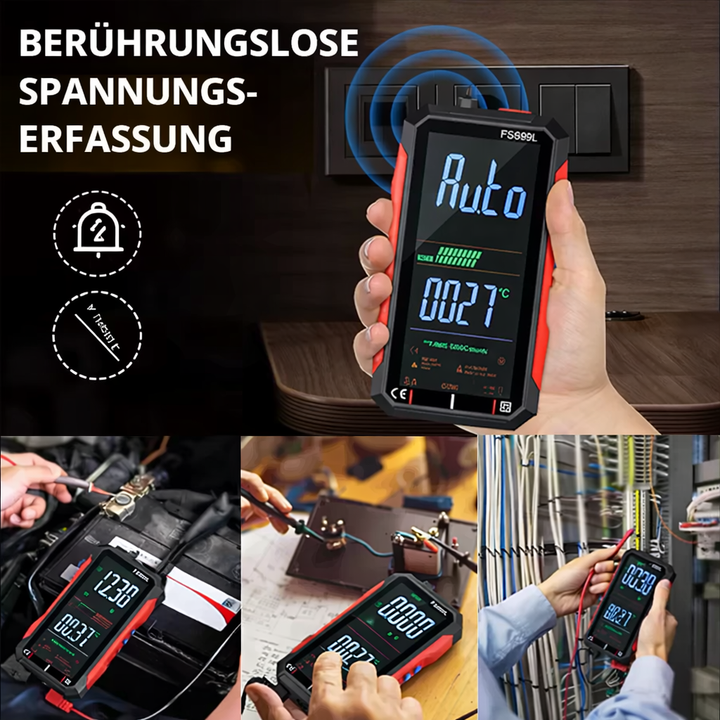 Digitales Multimeter mit USB-C, wiederaufladbar. Präzises Messgerät für Spannung, Strom, Widerstand. Ideal für DIY & Elektronik.