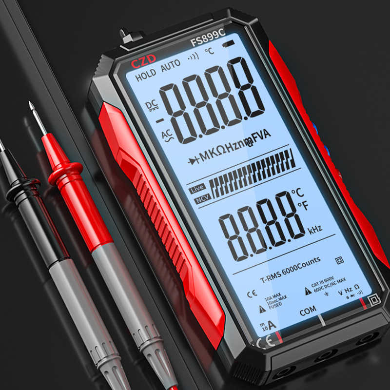 Wiederaufladbares digitales Multimeter mit USB-C. Präzise Spannungsmessung, Stromprüfer, Widerstandsmessgerät für Heimwerker.