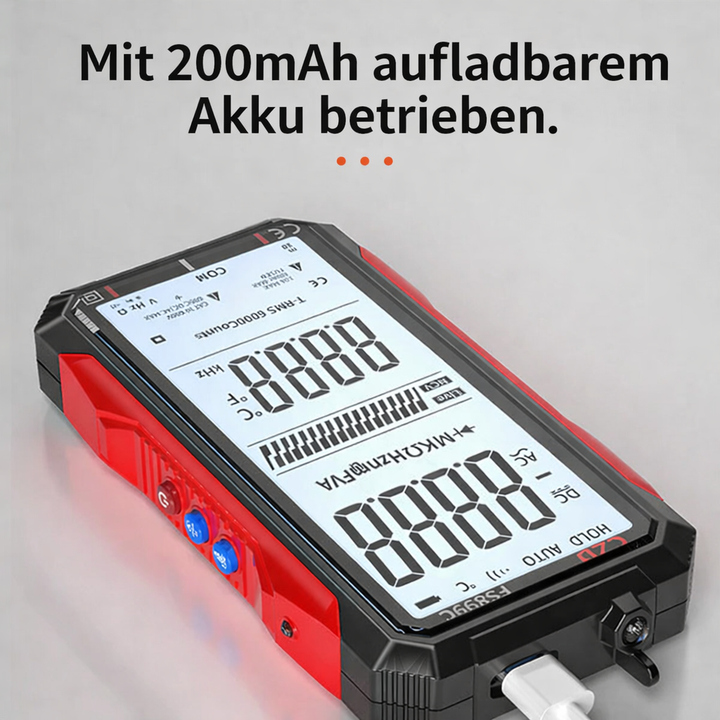 Sicheres digitales Multimeter mit Automatik-Funktion. USB-C wiederaufladbar für präzise Elektronik-Messungen.