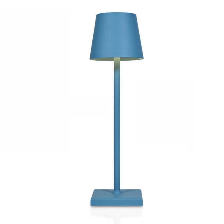 Zeitlose Aluminium-Tischlampe mit warmer LED, dimmbar, schafft eine gemütliche Atmosphäre im Wohn- oder Essbereich.