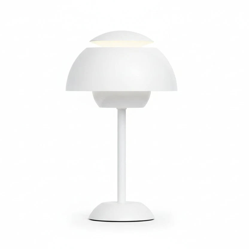 Dimmbare kabellose LED Akku-Tischlampe mit Touchsteuerung; modernes Design für wohnliche Innenbeleuchtung.