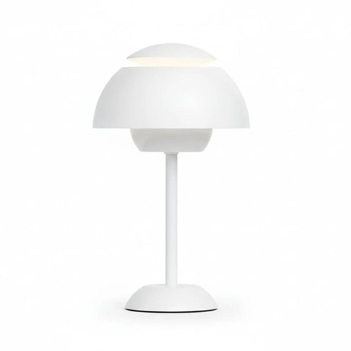 Dimmbare kabellose LED Akku-Tischlampe mit Touchsteuerung; modernes Design für wohnliche Innenbeleuchtung.