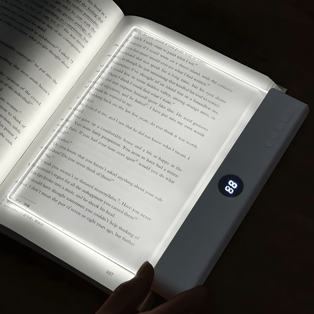 Dimmbare LED Leselampe für augenschonendes Licht beim Lesen, energiesparend und modern, aus Aluminium.