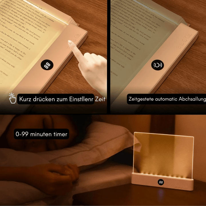 LED Nachttischlampe, augenfreundliches Leselicht für entspanntes Lesen im Bett oder Studium geeignet.