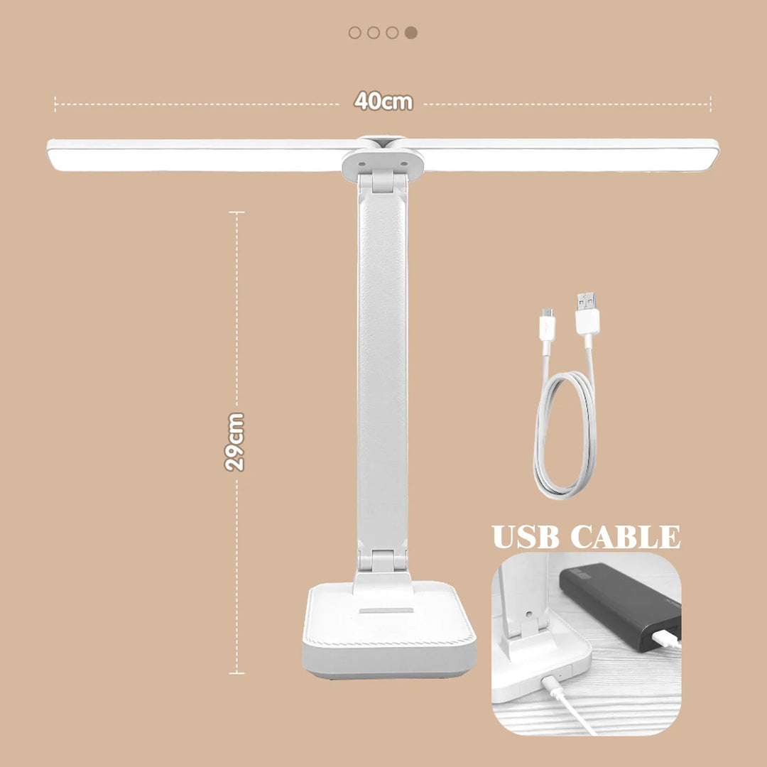 Portable LED Schreibtischleuchte mit USB-Ladefunktion, vielseitig einsetzbar als Leselicht.