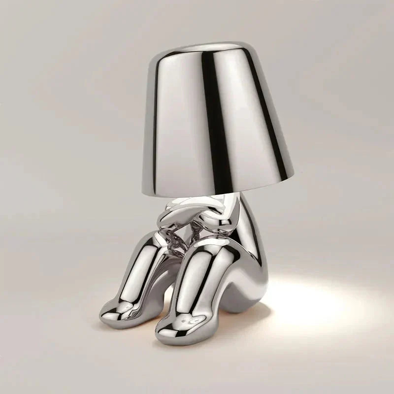 Runde dimmbare LED Tischlampe, kabellos, passt perfekt zu modernem Wohnen.