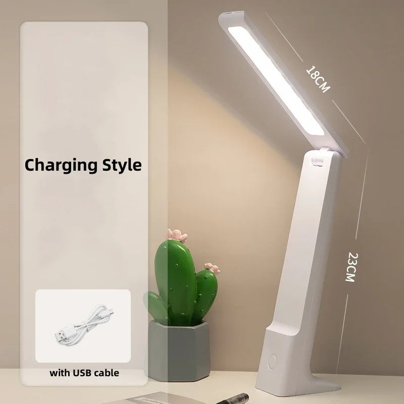 Intelligente LED Tischlampe mit Akku, Touch-Dimmung & 3 Farbtemperaturen, modernes Design für Zuhause.
