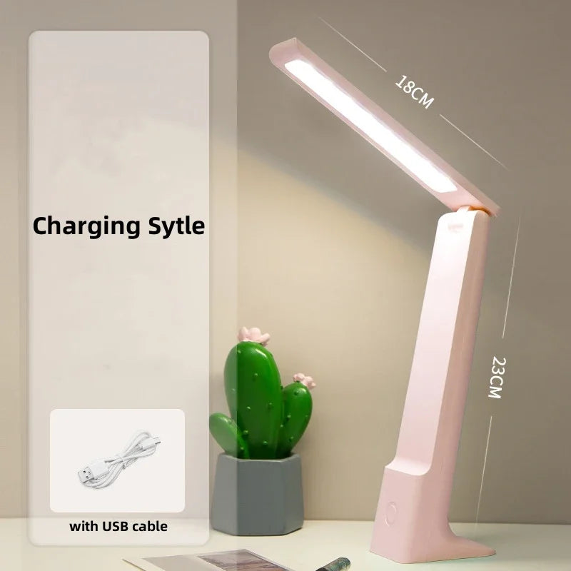 Dimmbare LED Schreibtischlampe mit Akku, Touch-Sensor, USB-Ladefunktion & 3 Lichtfarben.