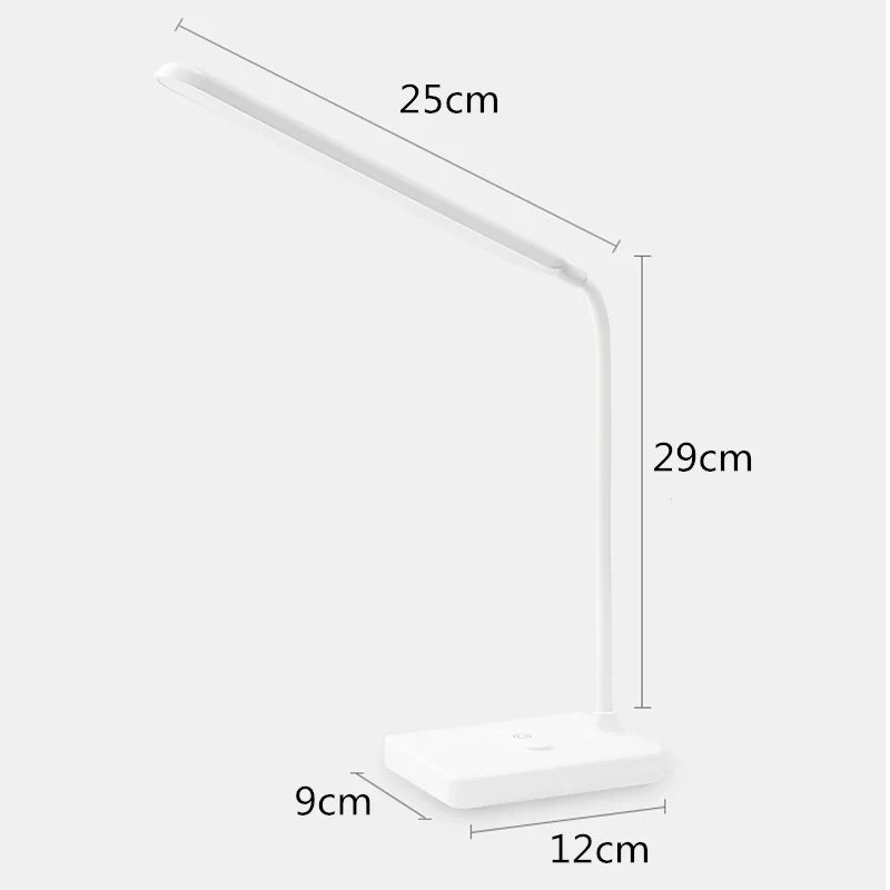 Moderne LED Schreibtischlampe dimmbar. Augenschonende Bürolampe mit Handyhalter, ideal für Studium & Arbeit.