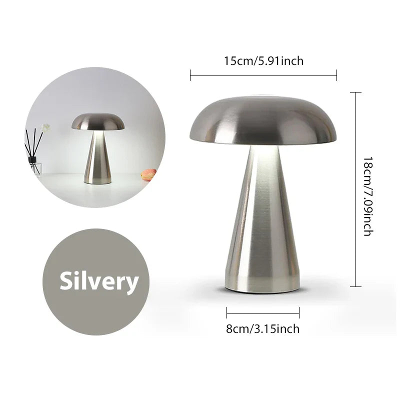 Stilvolle Pilzlampe: Dimmbare LED Tischlampe im Retro Look für gemütliches und warmes Raumlicht.