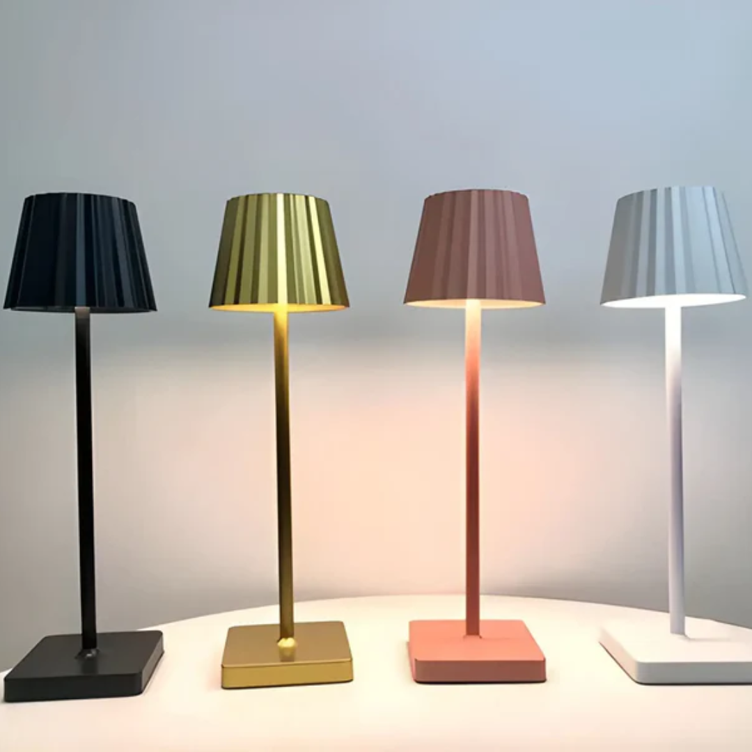 Dimmbare Touch-Tischlampe, kabellos, spendet sanftes Ambiente Licht, ideal für Indoor & Outdoor.