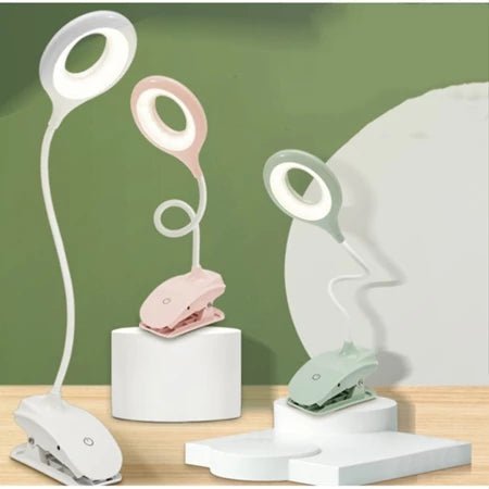 Flexible LED-Leselampe mit Schwanenhals und Clip, dimmbar, präzises Leselicht für Schreibtisch & Lesen.