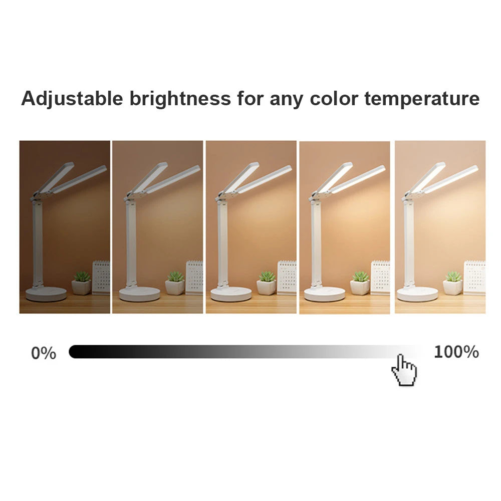 Augenschonende dimmbare LED Leselampe mit Handyhalter, ideal zum Lesen, Arbeiten und Entspannen.