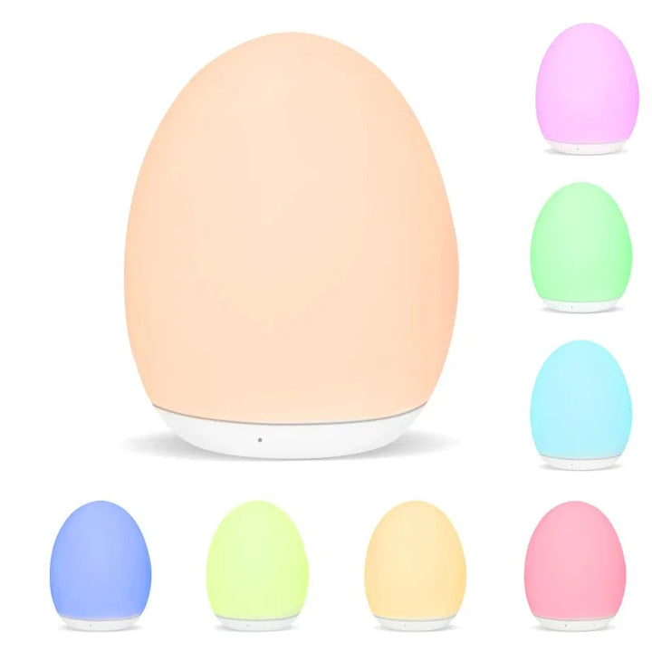 Tragbares LED-Nachtlicht aus Silikon für Baby- & Kinderzimmer, mit Akku und Touch-Funktion.