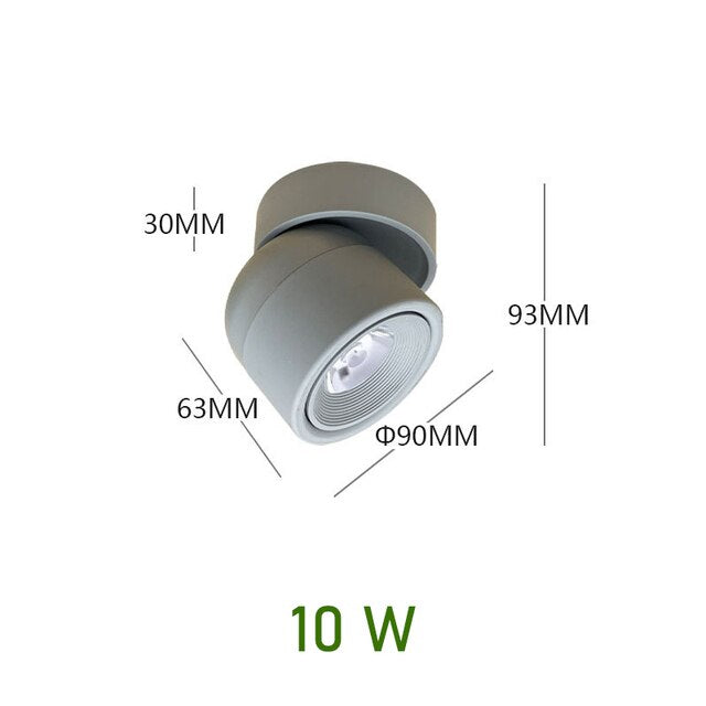 Modernes dimmbares LED-Spotlight, ideal als Deckenleuchte zur Schaffung flexibler Akzentbeleuchtung.