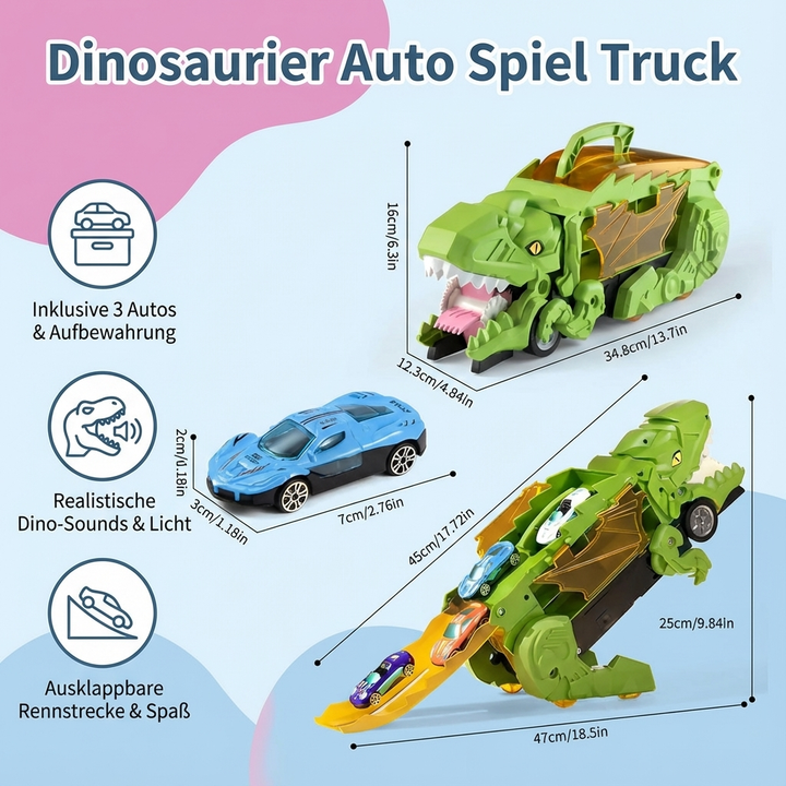 Cooler Spielzeug Truck, der sich in einen Dinosaurier verwandelt, ideal für Jungen & Mädchen