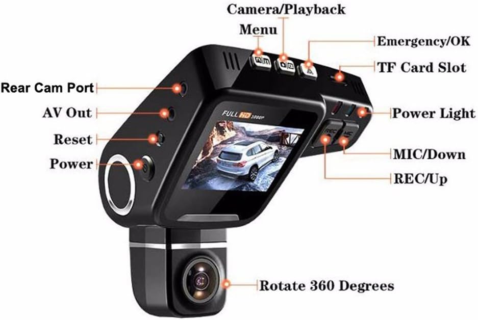 Versteckte 1080P Dashcam mit WLAN & Weitwinkel; unauffälliger Fahrrekorder für klare Aufnahmen.