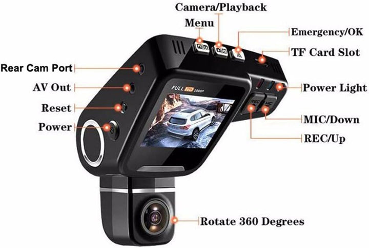 Versteckte 1080P Dashcam mit WLAN & Weitwinkel; unauffälliger Fahrrekorder für klare Aufnahmen.
