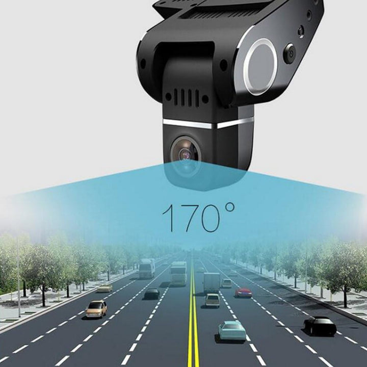 WiFi Dashcam 1080P mit 170° Objektiv, einfacher Zugriff auf Aufnahmen per App, ideal für Fahrsicherheit.