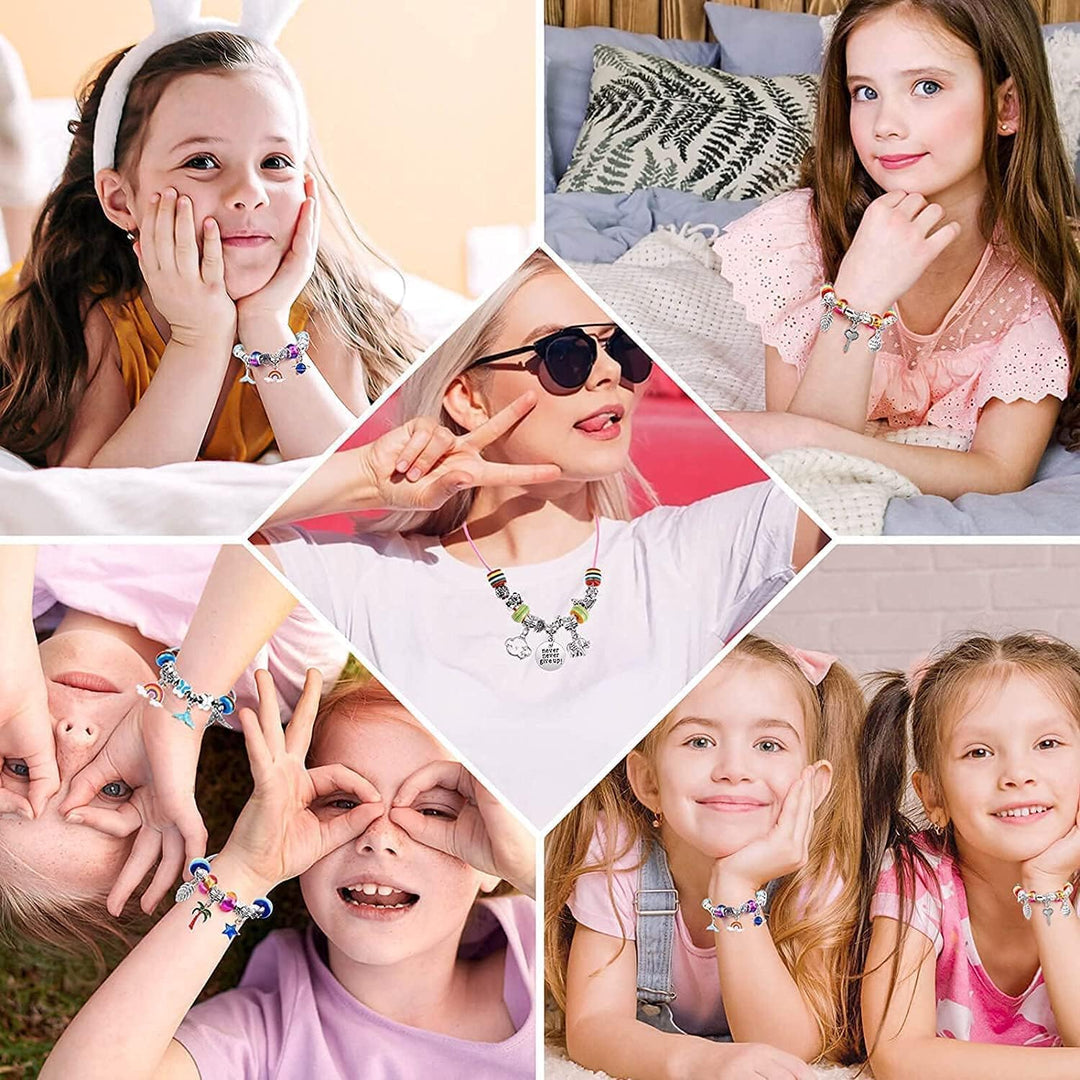 DIY Armbänder Set für Kinder & Erwachsene; Perlen, Bänder & Zubehör für kreativen Bastelspaß.