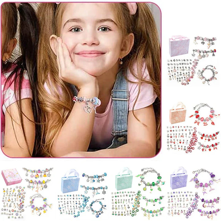 Montessori DIY Armbänder Set für Kinder; fördert Kreativität & Feinmotorik beim Schmuck basteln.