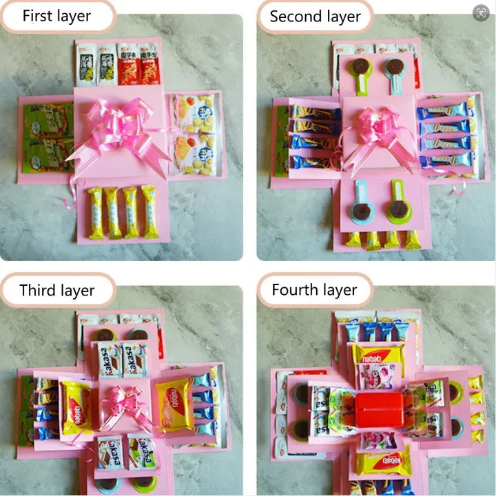 Elegante DIY-Geschenkbox für persönliche Botschaften und kreative Überraschungen zum Jubiläum oder Weihnachten.
