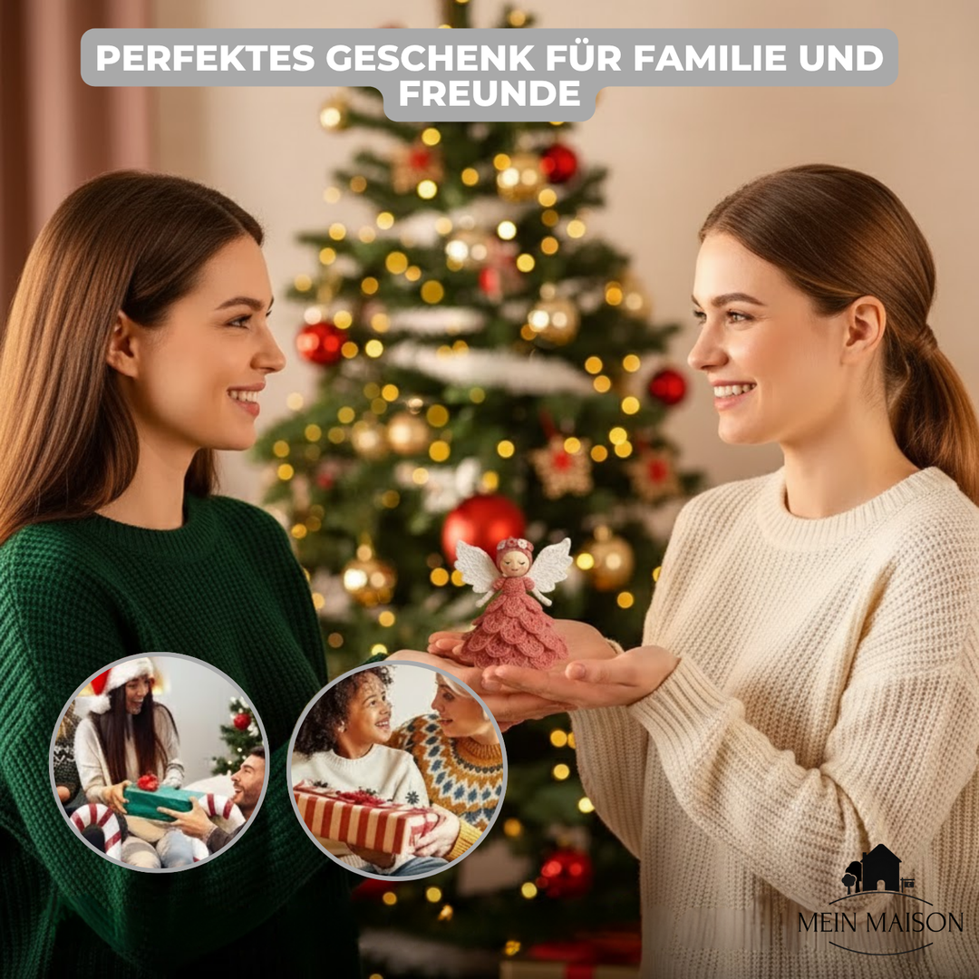 Kreativset Häkel-Engel: Inhalt des Bastelsets mit Wolle, Anleitung und Häkelnadel für einen charmanten Schutzengel.