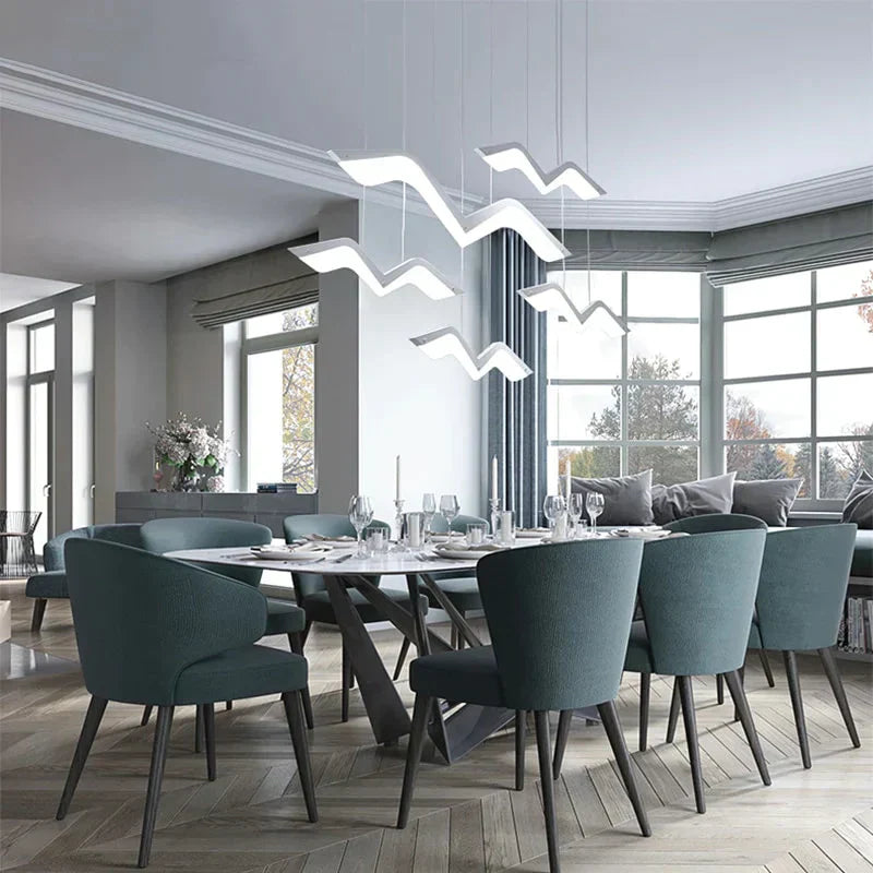 DIY LED-Pendelleuchte, dimmbar, modern für Wohnzimmer. Energieeffiziente Deckenlampe, anpassbares Design.